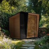 Outdoor Black Square Steam Sauna – 5 to 6 Person Canadian Hemlock